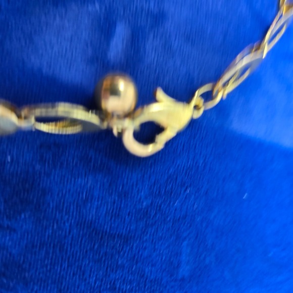 Gold Tone Double Circle Link Layered Necklace Cuban Chain 38" VIntage Fashion - Picture 8 of 9